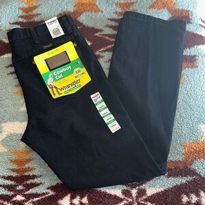 NWT Wrangler Men's Denim black size 34 X 32 Cowboy Cut Slim Fit jeans